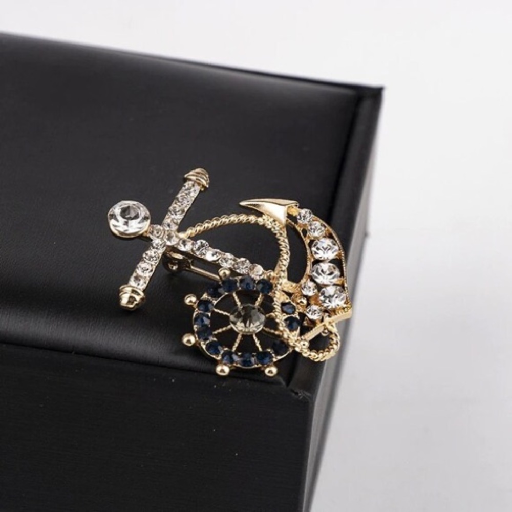 Naval Rudder Anchor Brooch - Picture 2 of 7